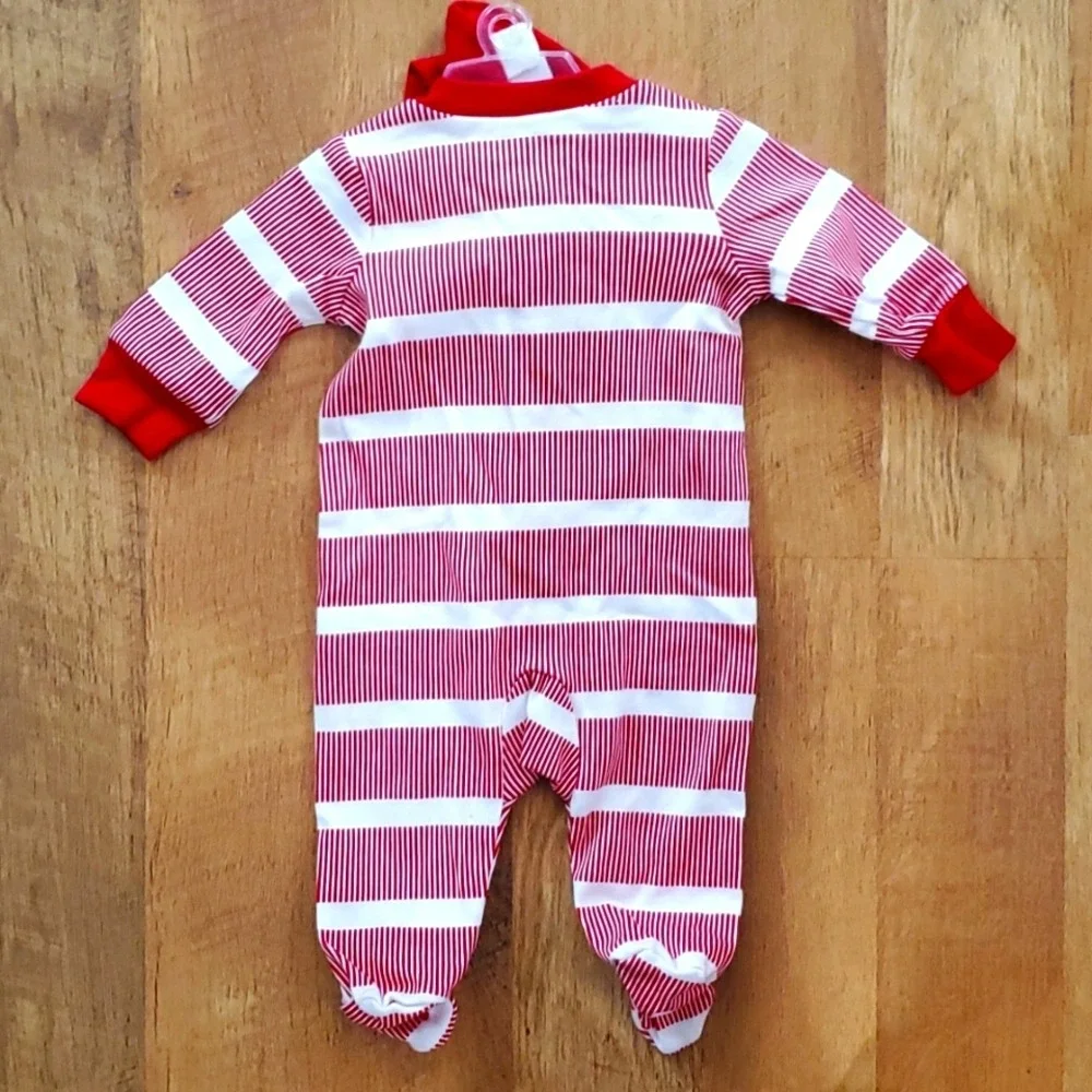 Carter's Just One You NWT Christmas Santa‎ Footie with Hat 3M